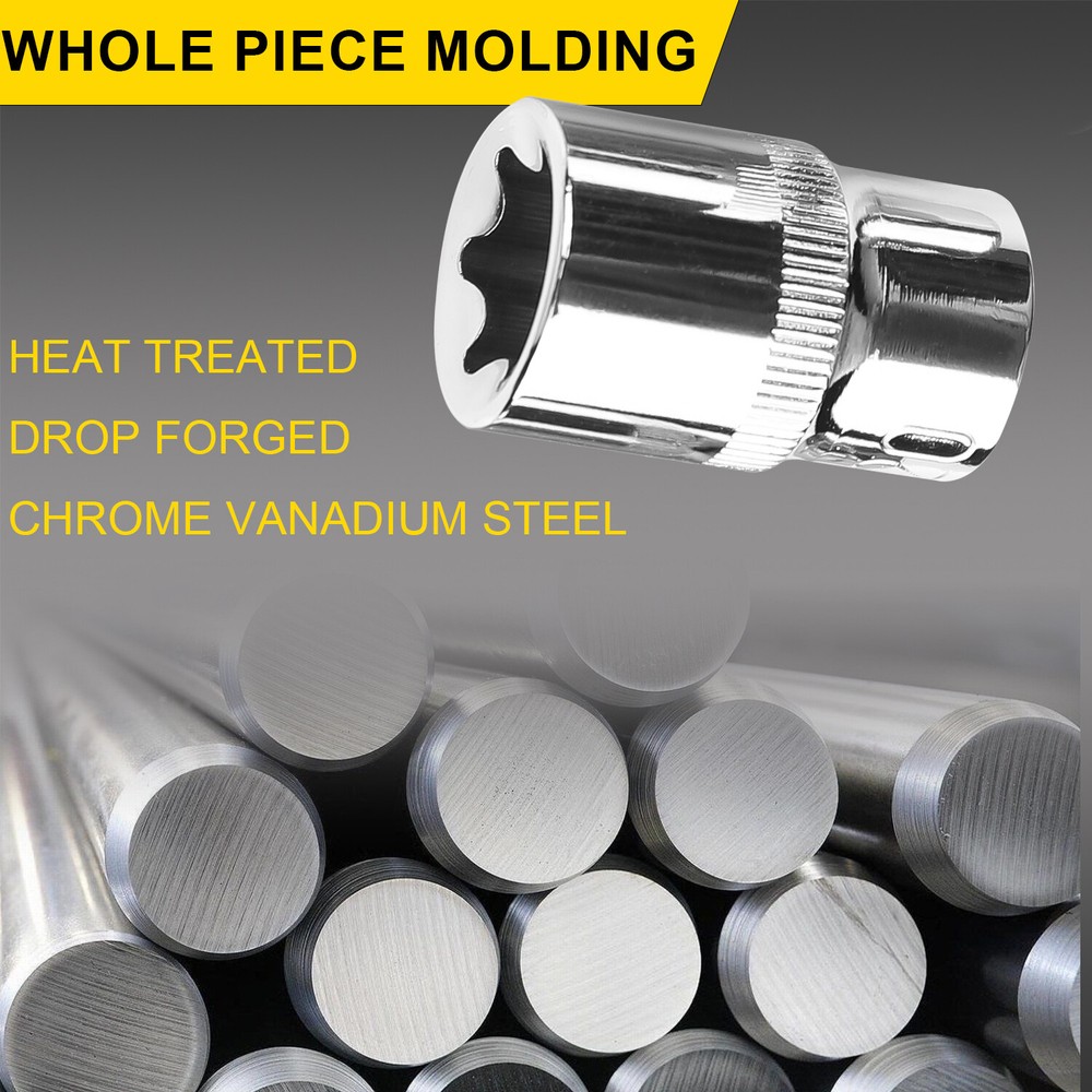 34Pcs Drive Male Female Torx Star Bit Socket E-socket Set Handheld Tool Case US