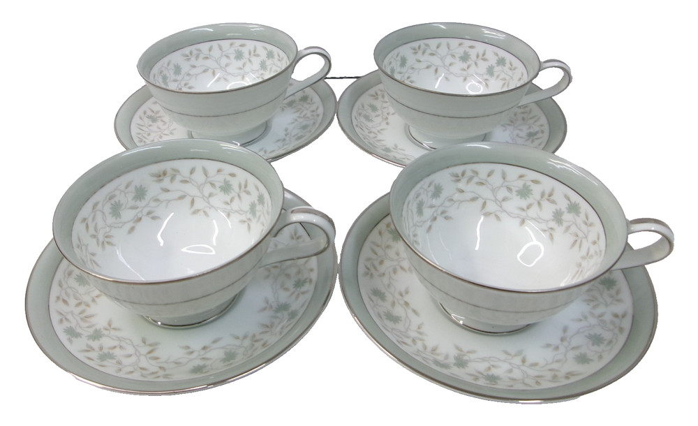 Noritake China Meredith - 4 Cup & Saucer Sets