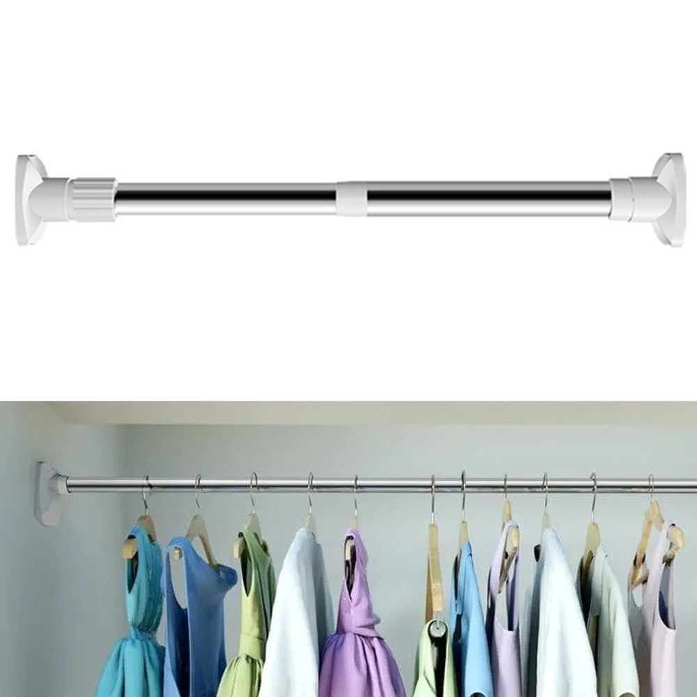 Multifunctional Adjustable Rod for Curtains and Garments No Drilling Required