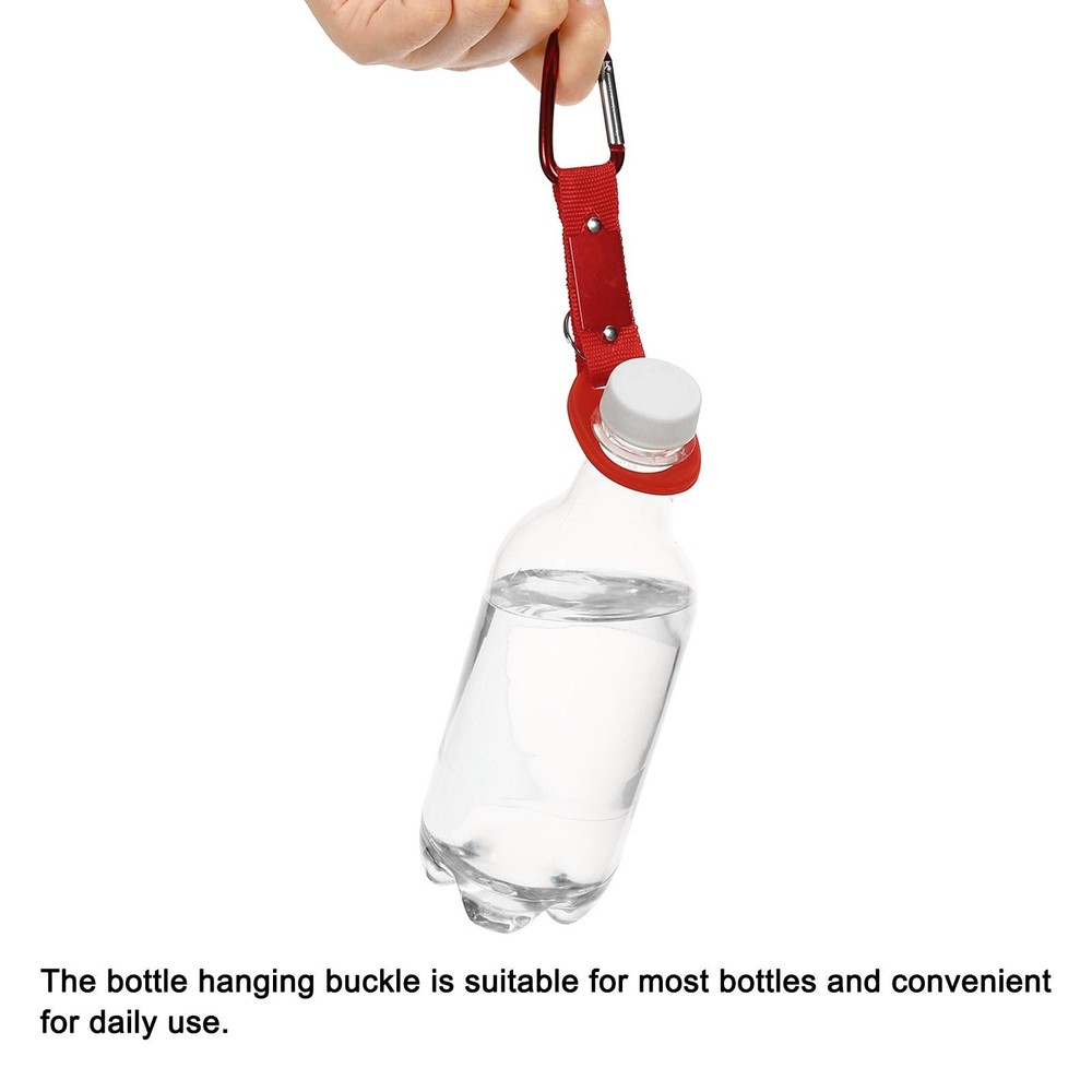 Hanging Bottle Buckle Clip with D-Hook Oring, Red 2pcs