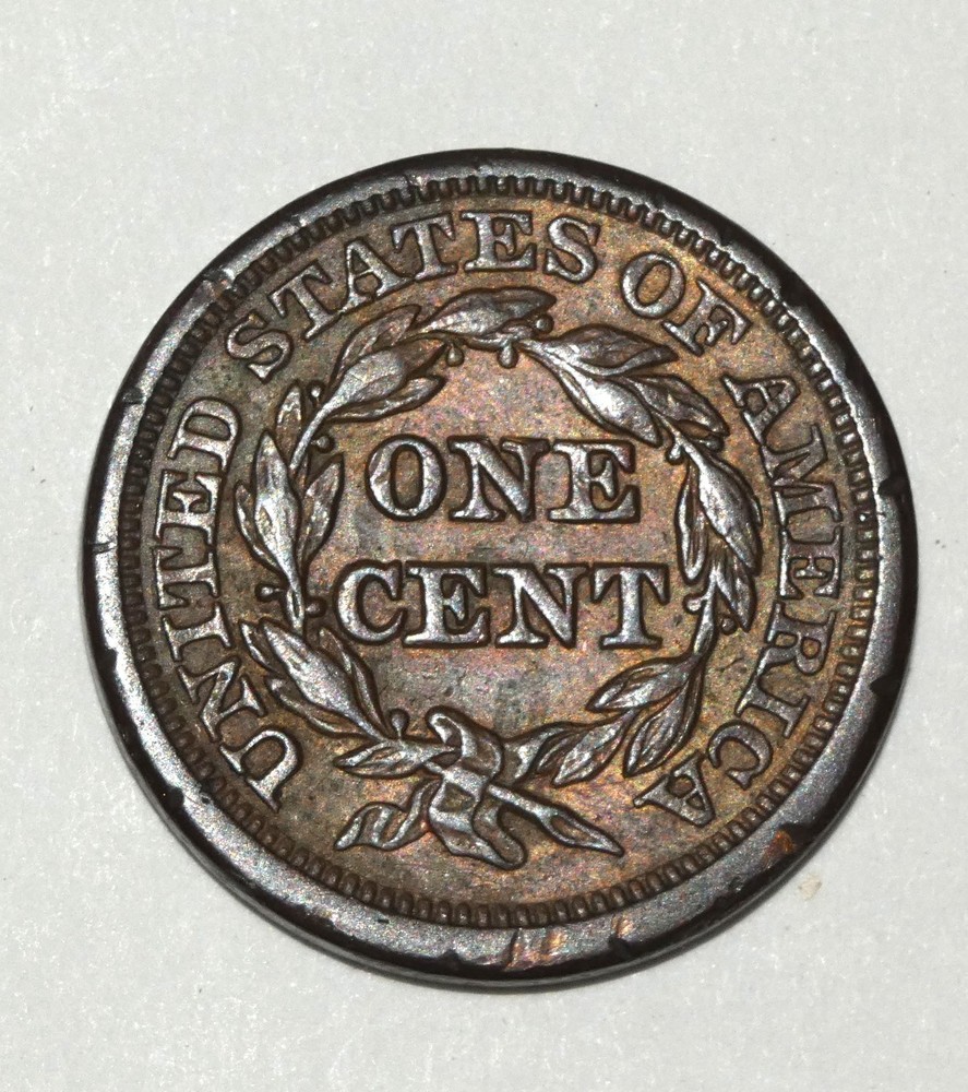 1844 Braided Hair Large Cent VF