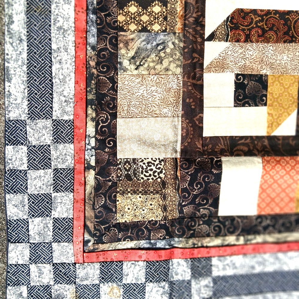 Gentlemans Patchwork Throw / Wall Quilt 200 Individual pcs 31” X 31” Mod Design