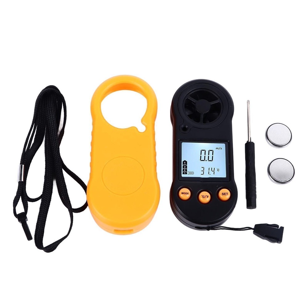 Digital Anemometer LCD Screen Handheld Wind Speed Meter Wind Temperature Gauge