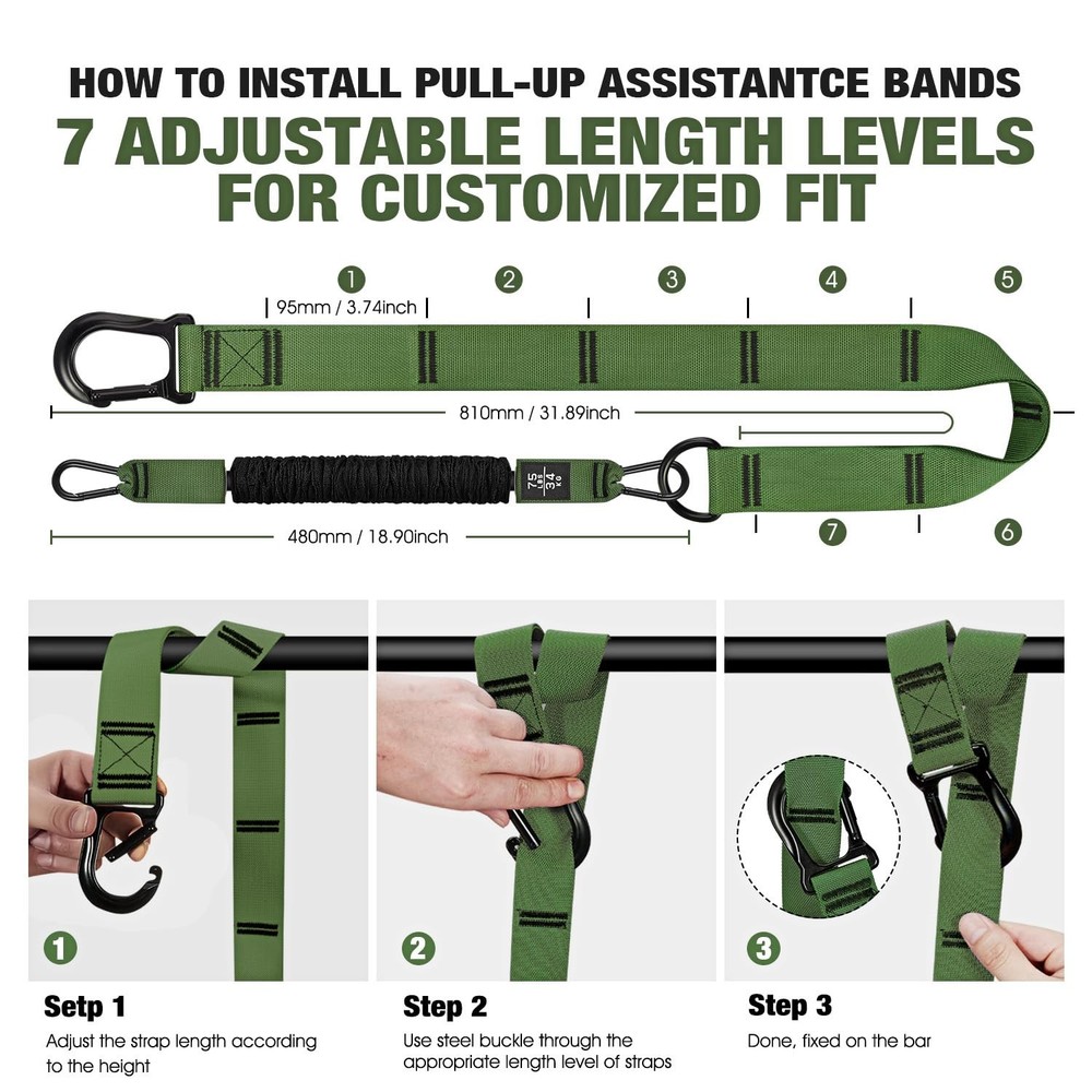 KUTIZE Pull Up Assistance Bands, Pull Up Bar Resistance Bands, Pull Up Bands ...