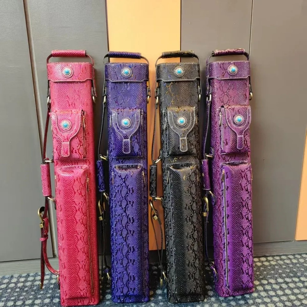 Handmade Leather 8-Hole Pool Cue Case Dragon Scale Design pool cue case