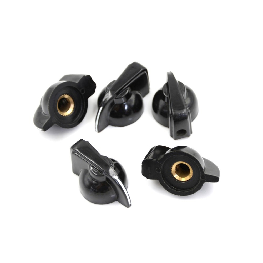 5 Pcs 6mm 15/64" Shaft Hole Dia Potentiometer Pot Pointer Knobs CapODMC