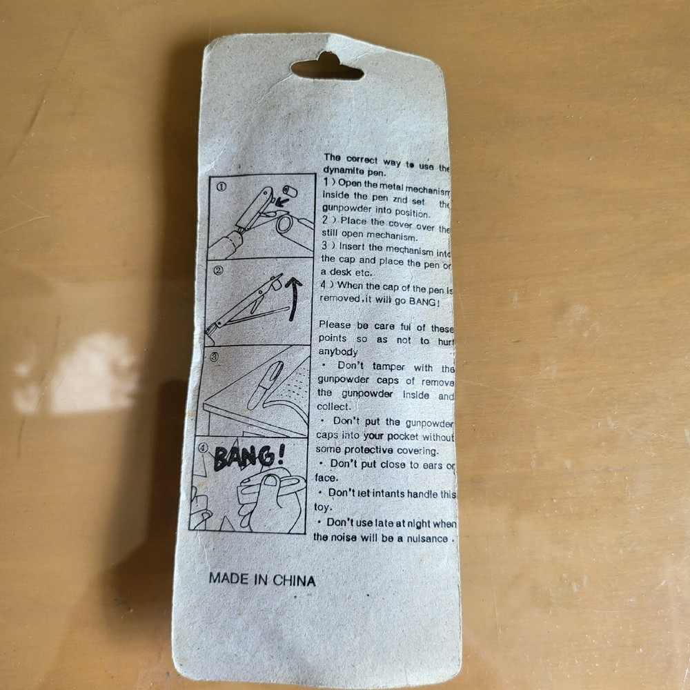 Dynamite Pen Exploding novelty joke prank bang gag trick cap