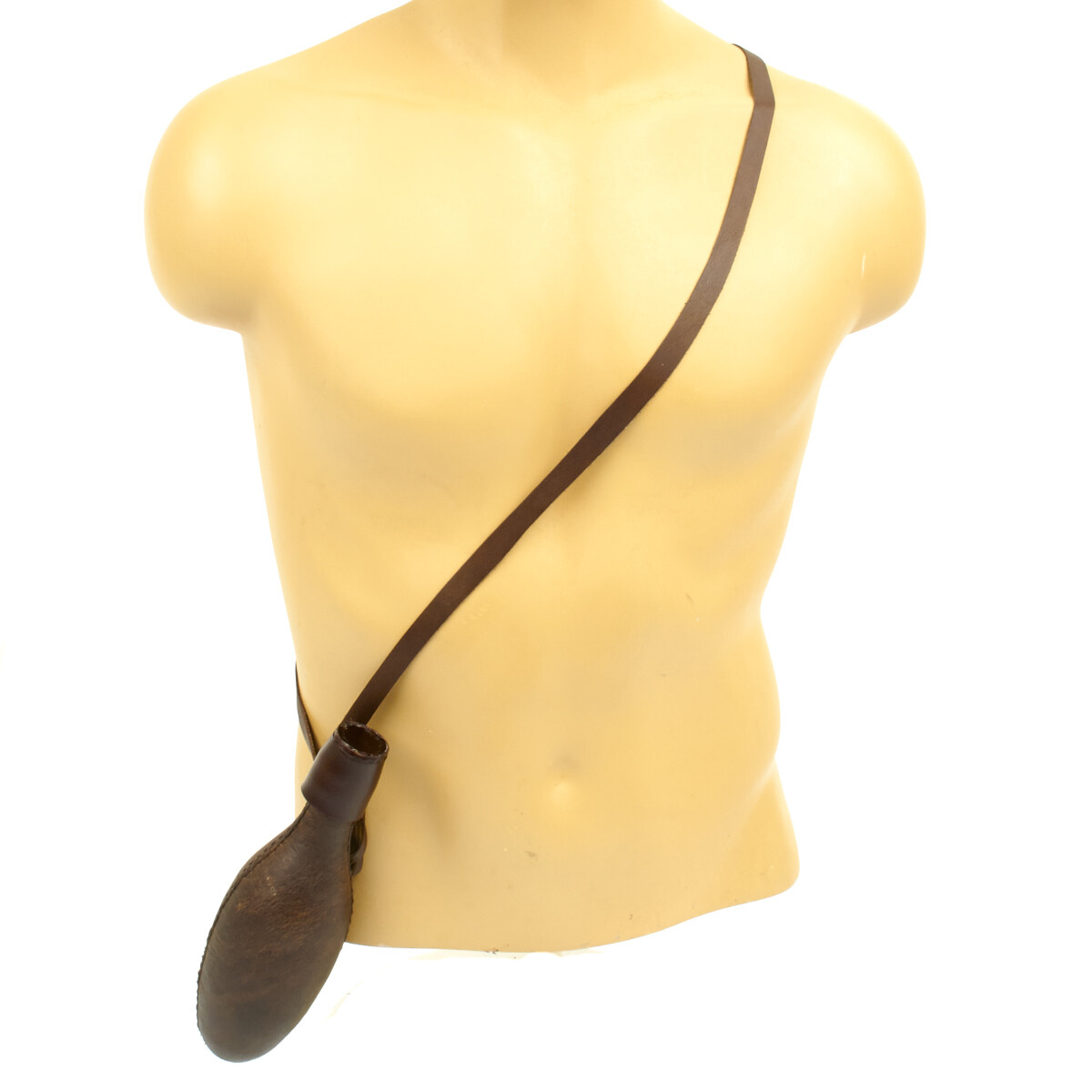 British Victorian Era Zulu War Leather Wrapped Glass Soda Bottle with Cork