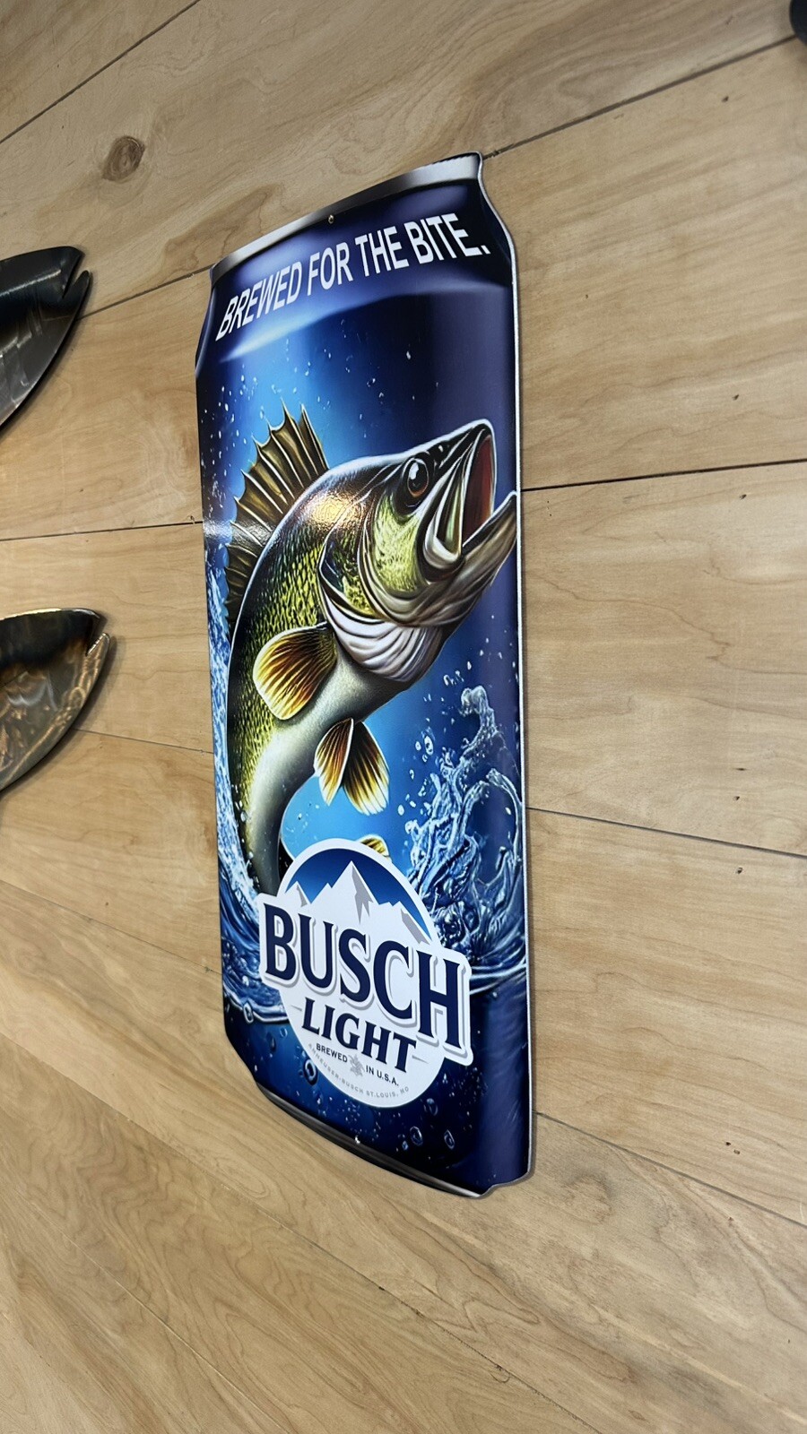 Busch Light Walleye Fishing Can Sign - 22” X 10.5” X .040 Aluminum Material