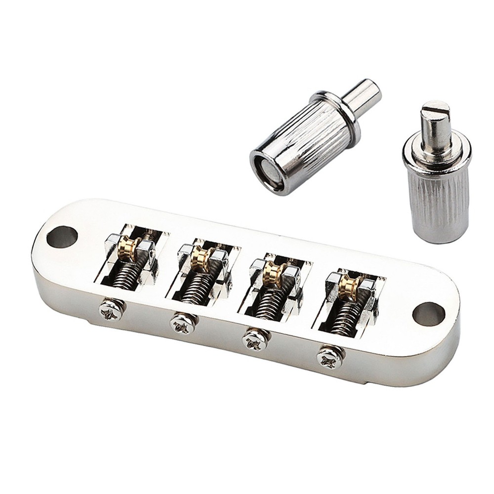 Roller Saddle Bridge Replacement Lightweight 4 String Guitar Bridge For HPGF
