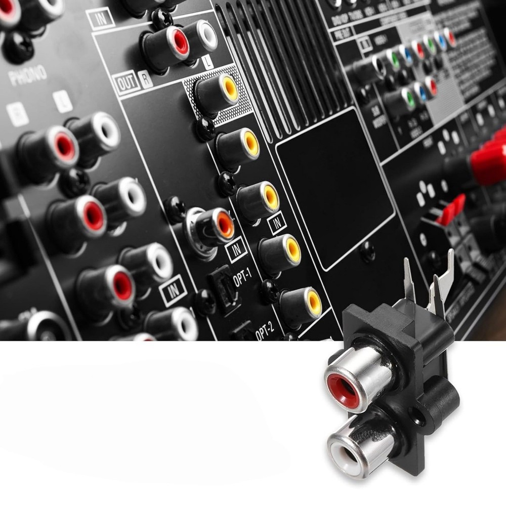 2PC RCA Female Socket Panel Mount Connector Accessory for Professional Audio Use