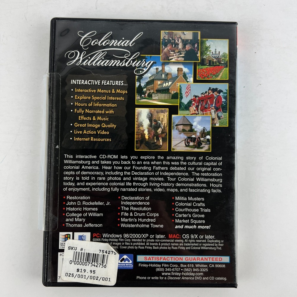Colonial Williamsburg Interactive CD Win/Mac