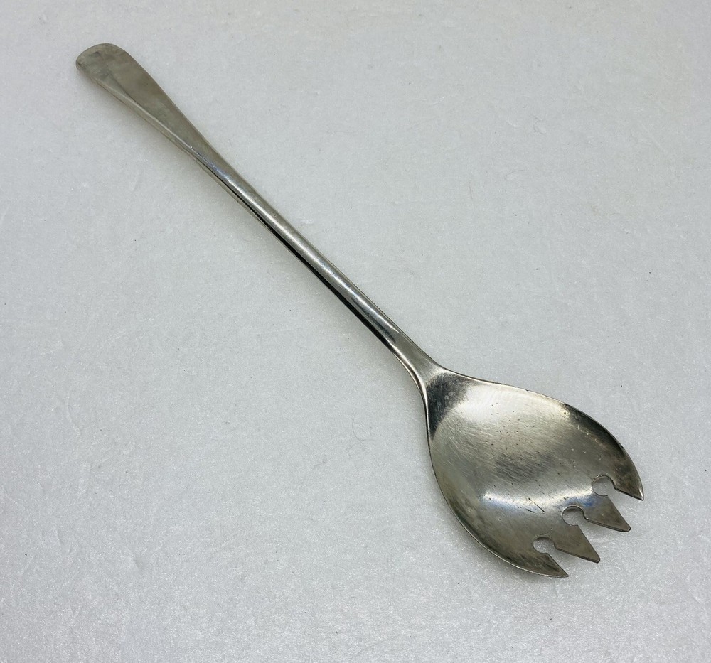 Vintage Silverplated Dinner Salad Serving Fork 9.25” Long Handle Italy Decor 29