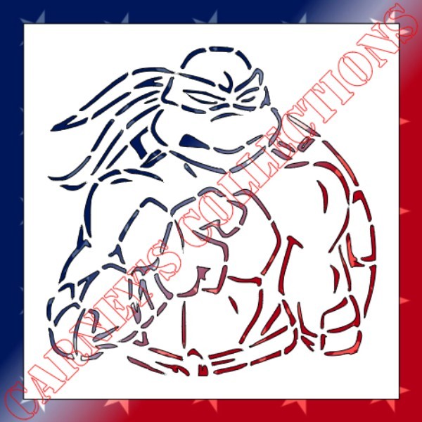 10"x10" Clear Plastic Stencil - Mutant Turtle (SX71)