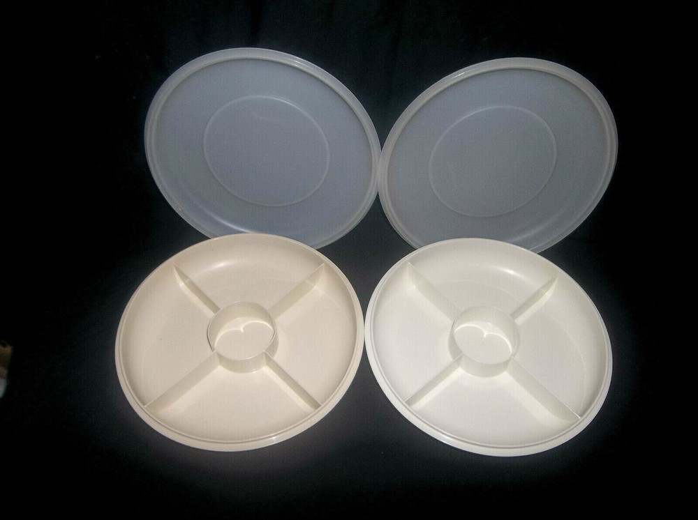 Tupperware Almond Small Serving Center with Cover