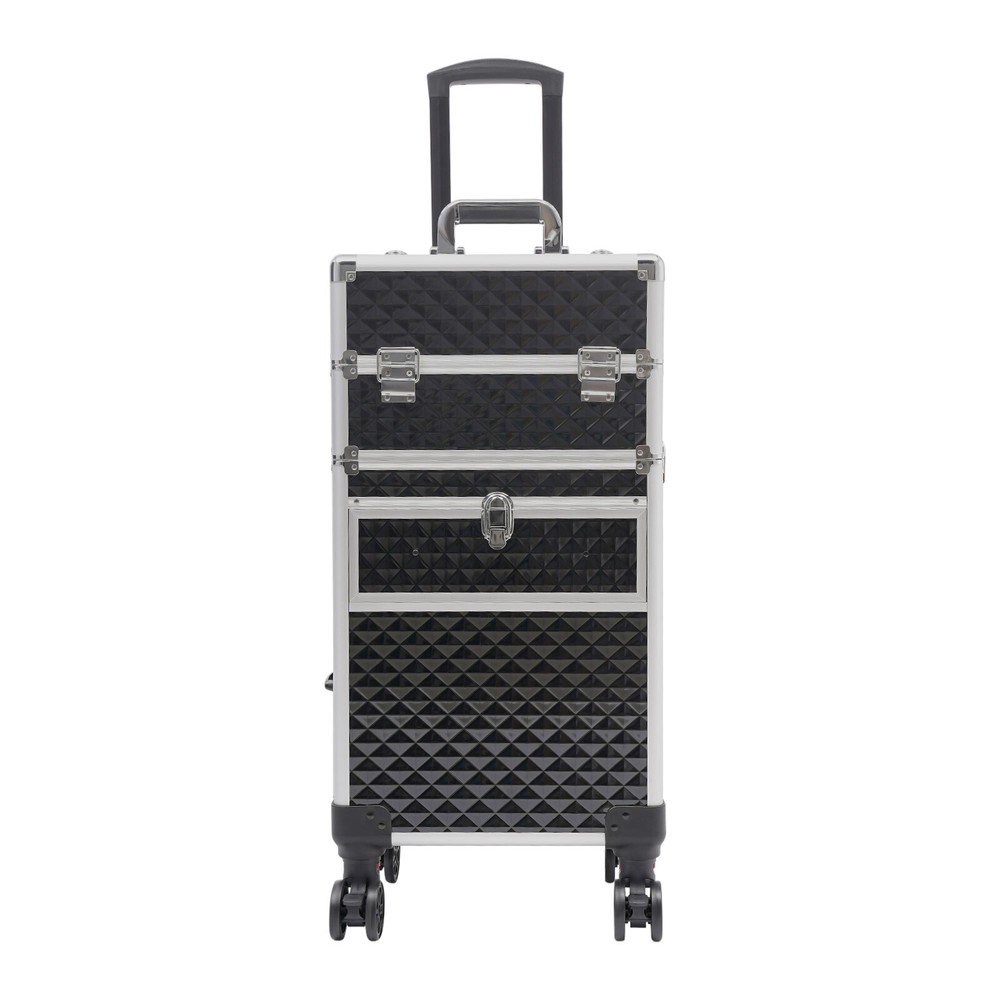 Professional Rolling Makeup Train Case, Multi-functional Cosmetic Trolley, Large