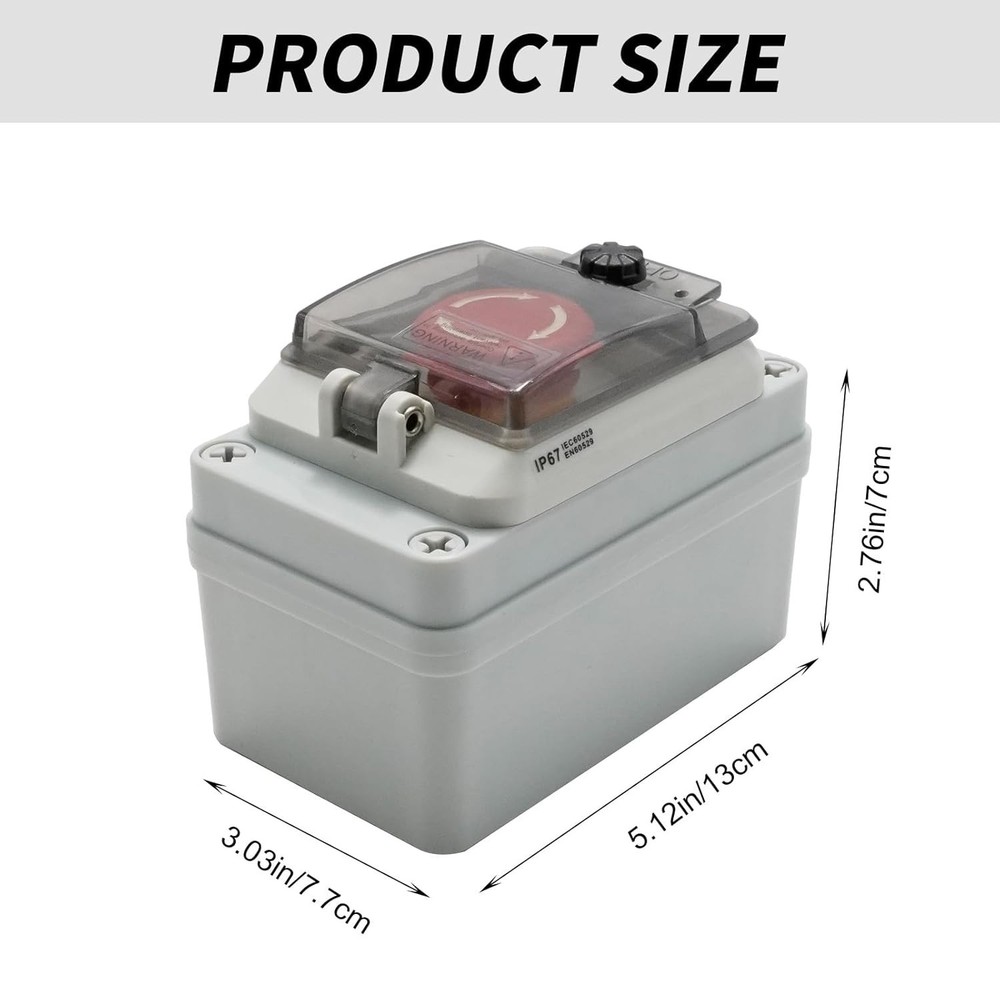 IP67 660V 10A Emergency Stop Button with Box, Emergency Shut Off Switch E-Stop P