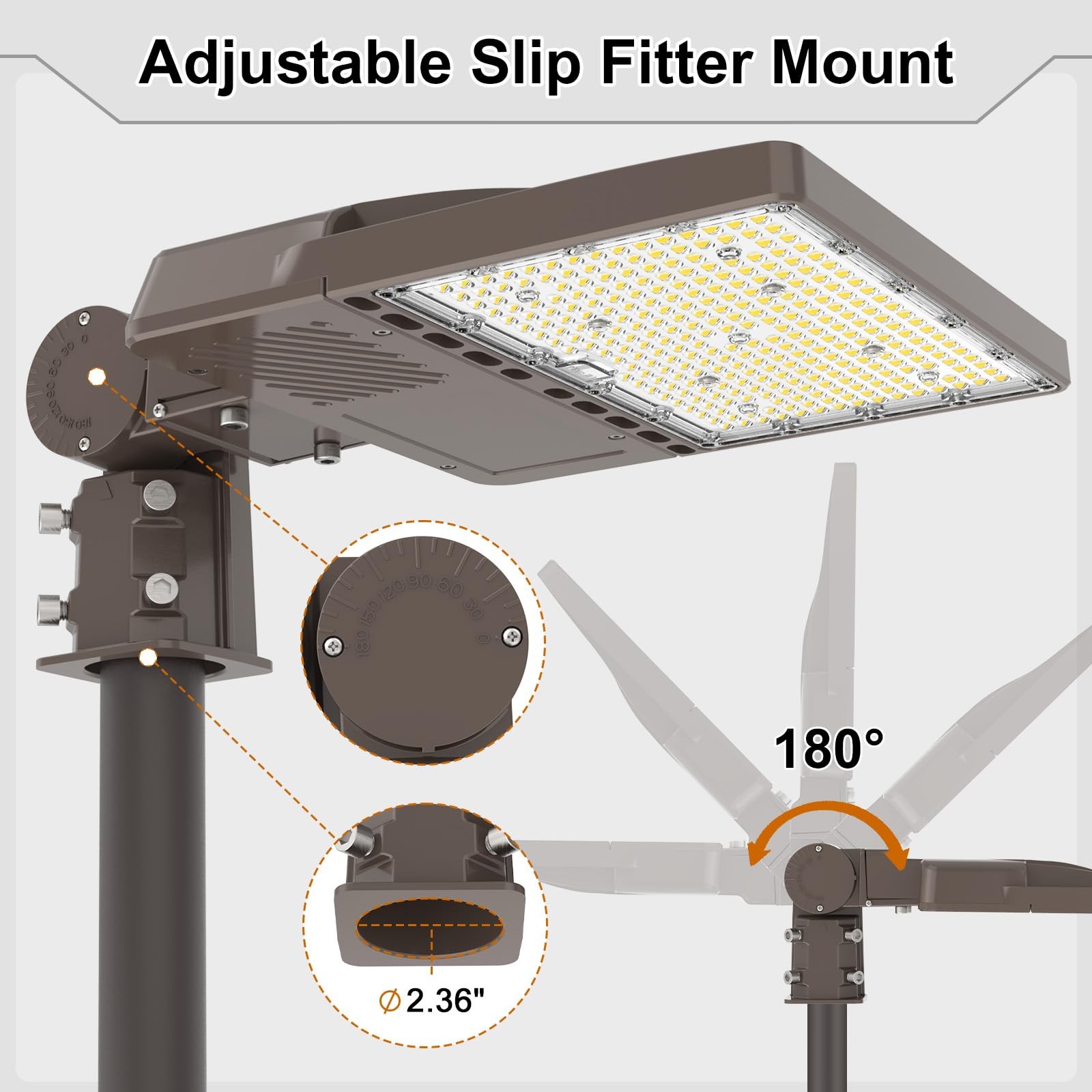 200W LED Parking Lot Light Dusk To Dawn Commercial Shoebox Pole Fixture 28000LM