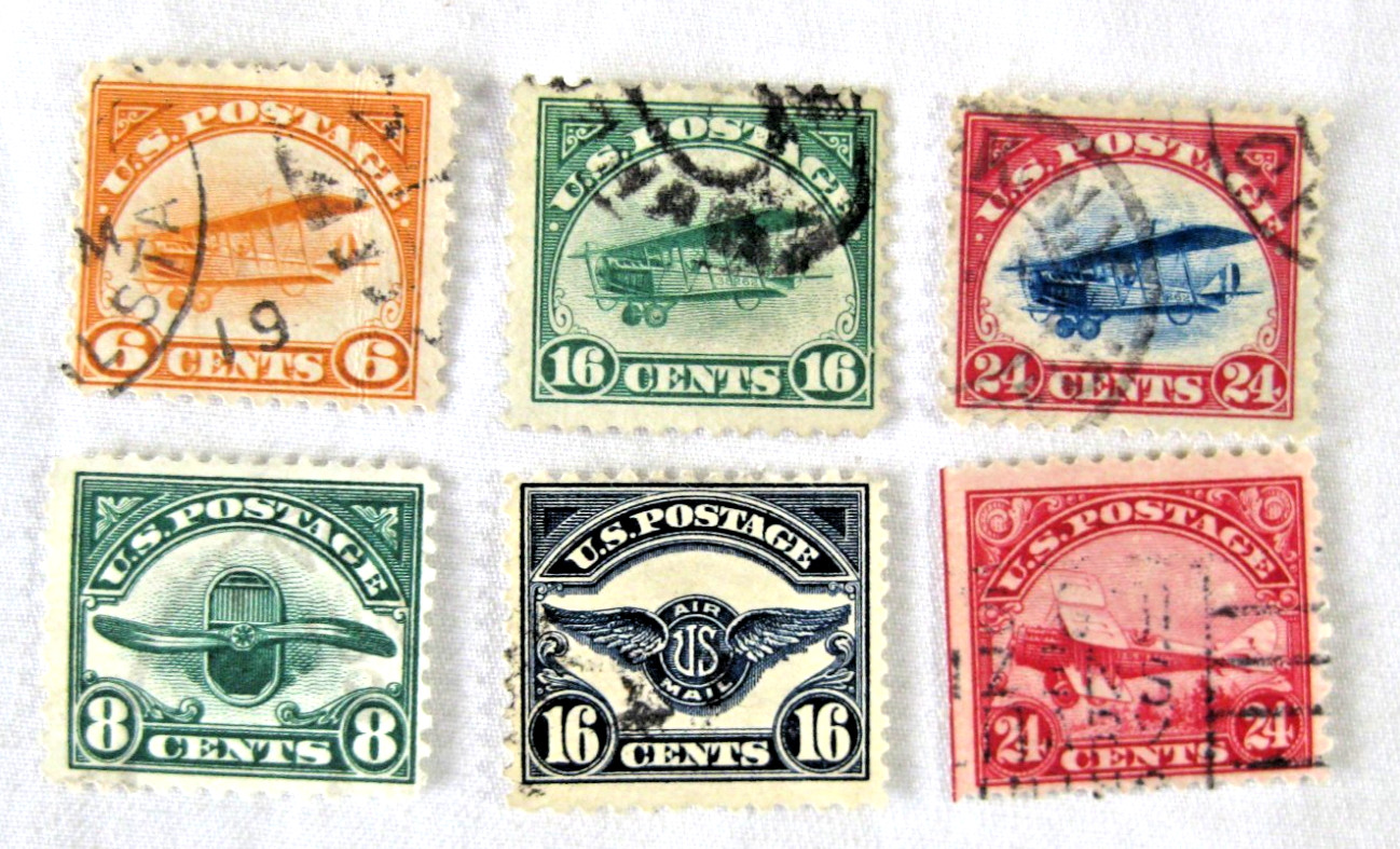 USA Stamps Early Air Mail Lot 1918-1937 Nice Used