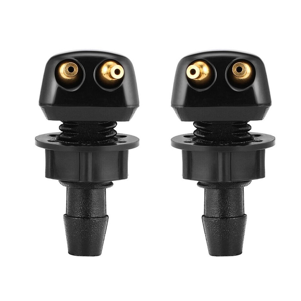 2Sets Universal Front Windshield Washer Nozzle & Fluid Hose Connector Spray Kits