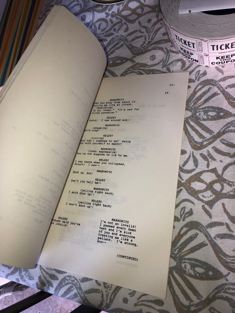 Authentic Script From LA LAW “Smoke Gets In Your Thighs”