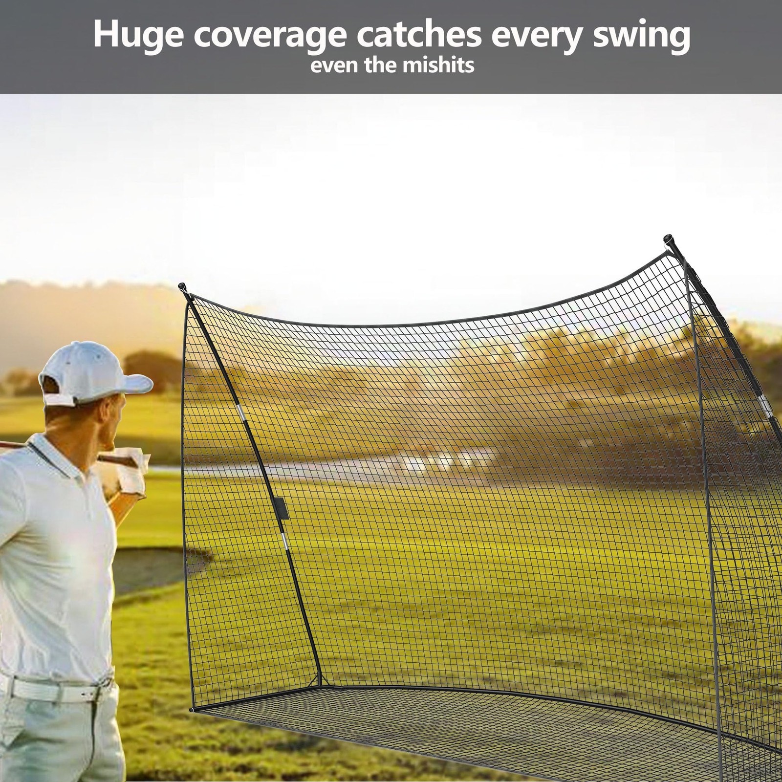 GARVEE 10x7ft Golf Practice Hitting Net Indoor Personal Driving Range Training