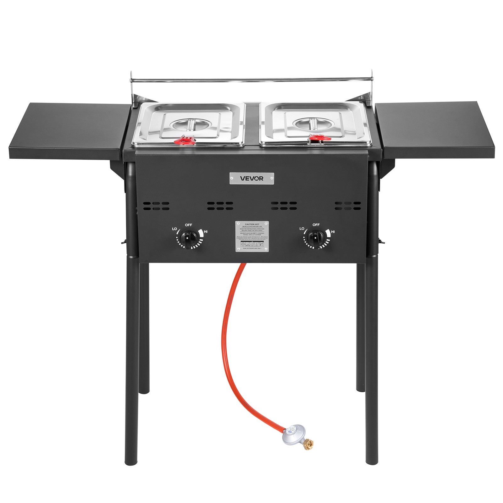 VEVOR 8QTx2 Outdoor Propane Deep Fryer Commercial Free Standing Cooker Two Tank