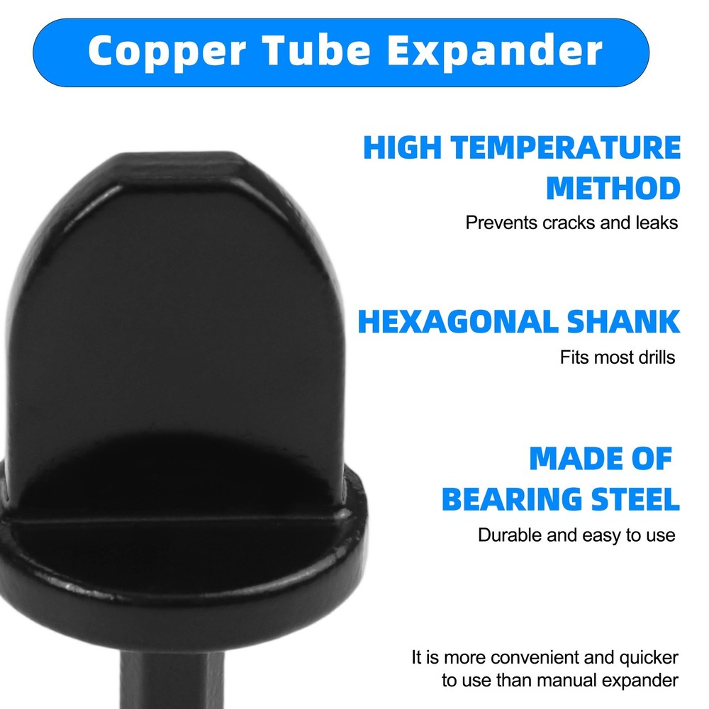 7PCS Copper Pipe Expander Set with 5 in 1 Swaging Tool and Multiple Drill Bits