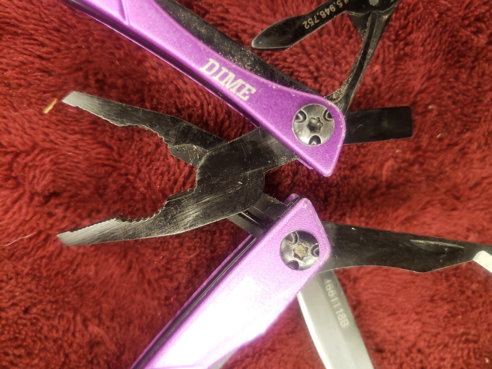 Lot of 2 Gerber Multi Tool Dime multiplier Black & Purple