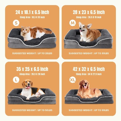 Dog Bed for Extra Large Size Dogs with Non-Slip Base, Orthopedic Pet Sofa 42" L