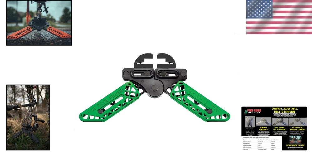 Universal Kwik Stand Bow Support - Modular, Lightweight & Ambidextrous - Lime...