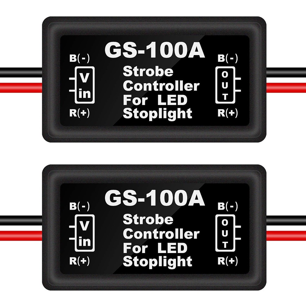 Kinstecks 2PCS LED Flash Strobe Controller Brake Light Flasher Brake Light St...