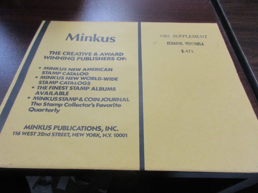"MINKUS" 1981  SUPPLEMENT ECUADOR, VENEZUELA    W/FREE SHIPPING!!!