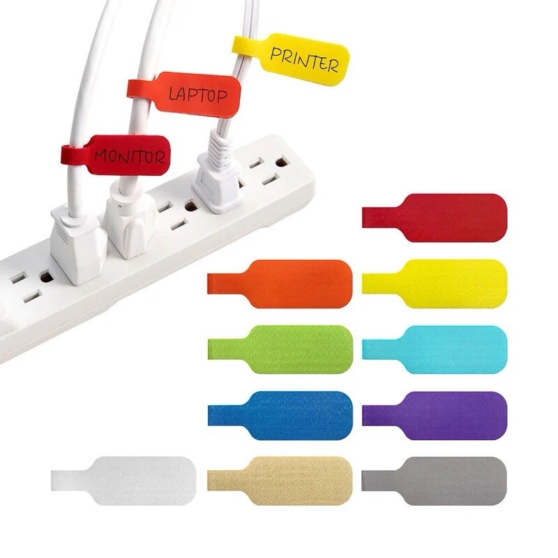 Wrap-It Cable Labels Medium 10 Pack Multicolor Reusable Easy to Write On