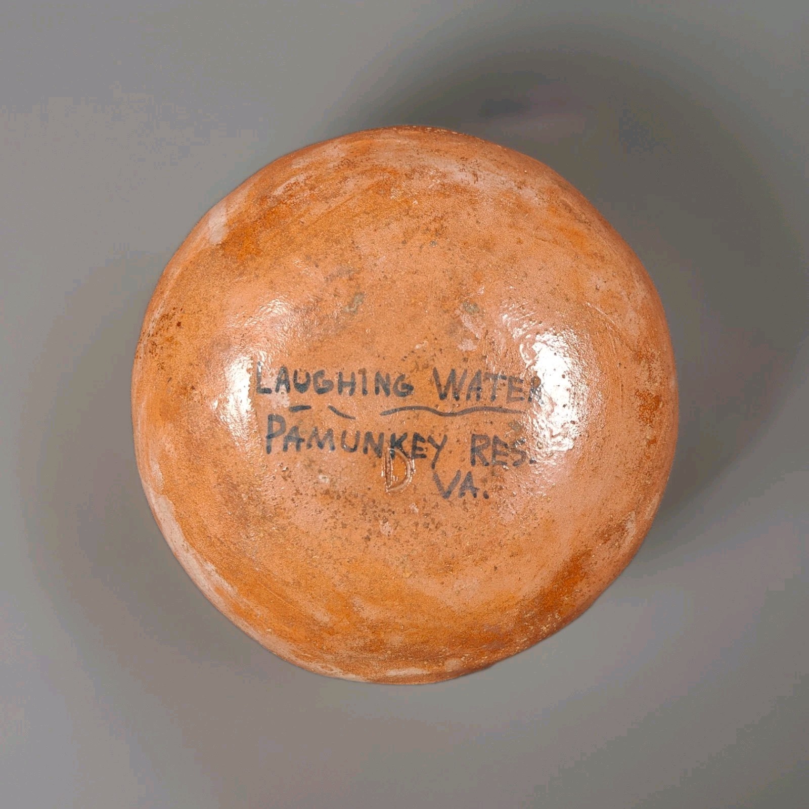 Pamunkey Indian Reservation 6“ Pottery Plate "Laughing Water" Signed READ SEE