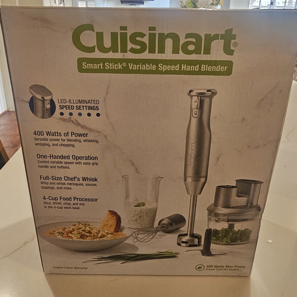 Cuisinart Smart Stick Variable Speed Hand Blender Food Processor HB-400pc Sealed