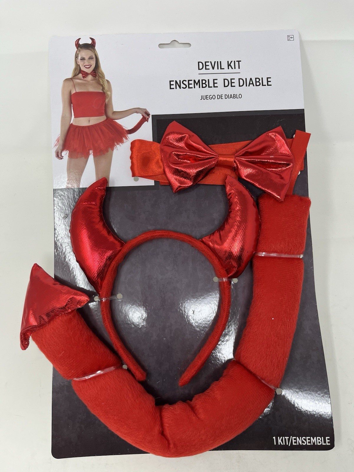 Devil Costume Kit Tail, Horns, And Bow Tie Dress Up Halloween Costume Accessory