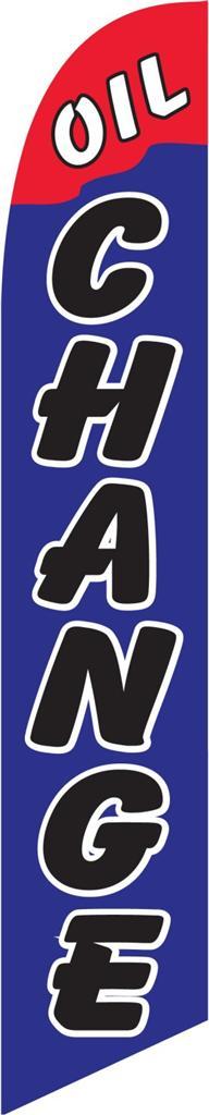 Oil Change (Red and Blue) 12ft Feather Banner Swooper Flag - FLAG ONLY