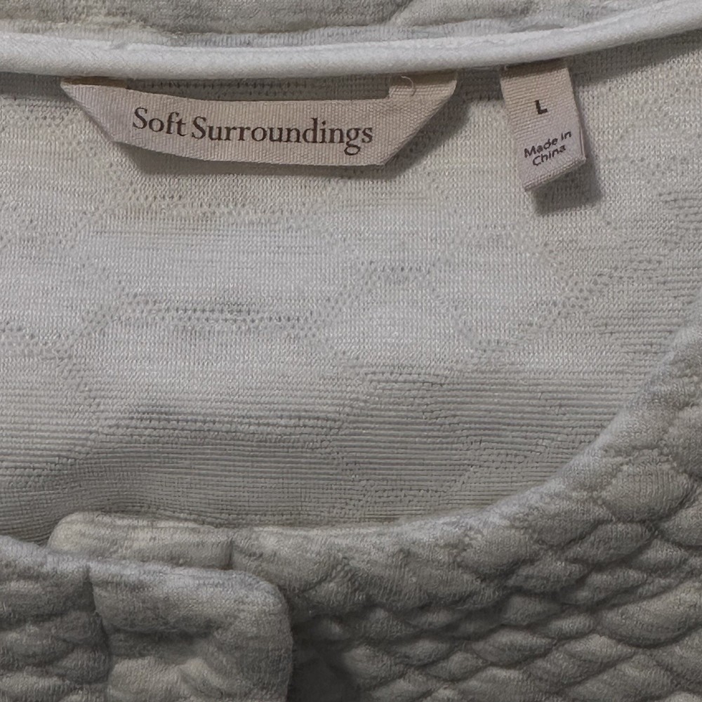 Soft Surroundings Snap Button Quilted Jacket Size Large White