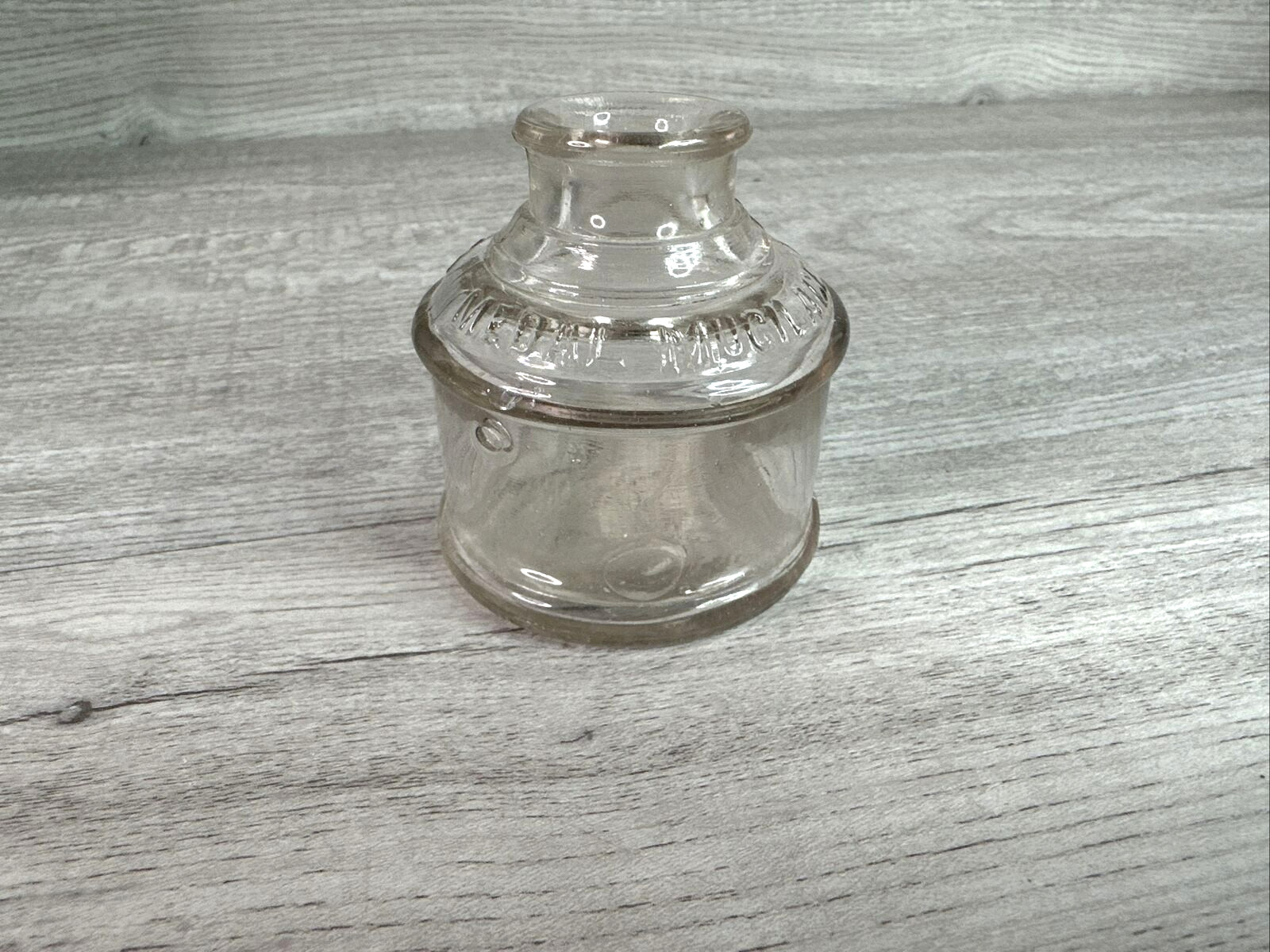 Le Pages Gold Medal Mucilage Shoulder 1890s Ink Shaped Glue Bottle Light Pink