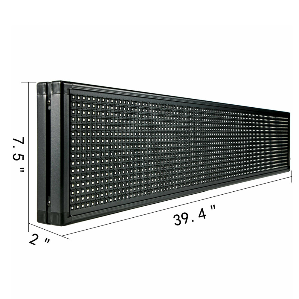 LED Sign 40"X8" Scrolling Message Display Board RGB 7-Color Programmable Board