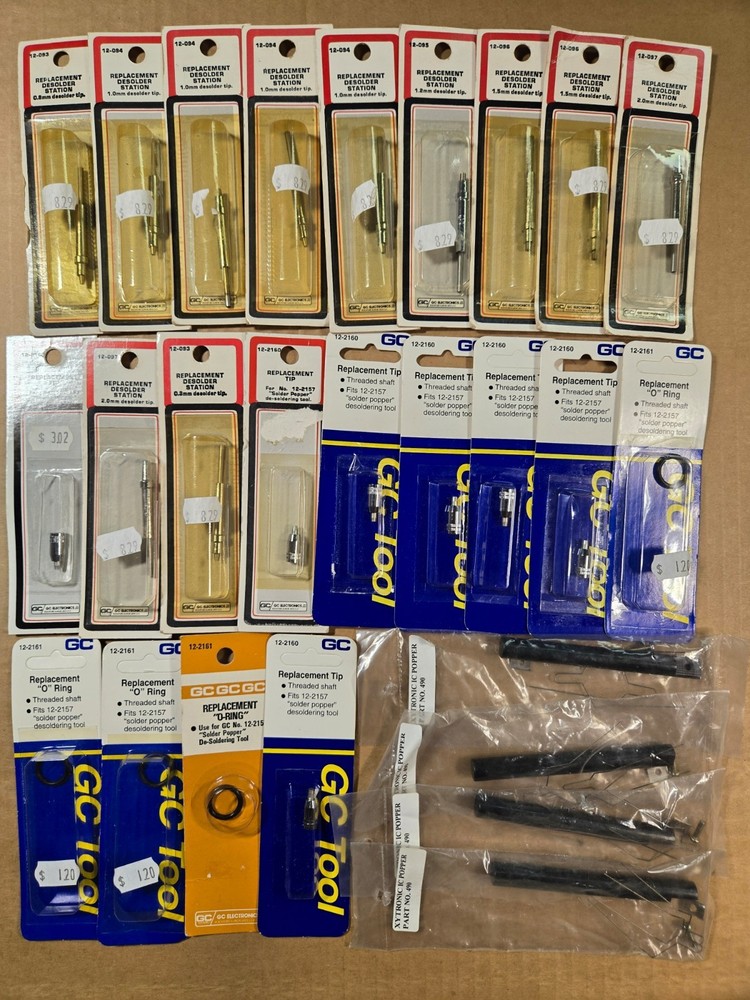 Lot 19 Assorted Replacement Desoldering Station Tips - GC Electronics