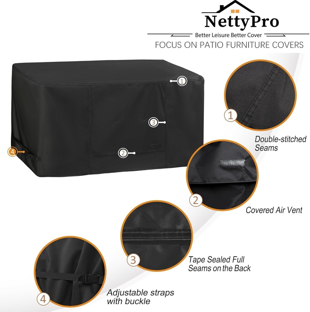 Deck Box Cover Outdoor Waterproof Storage Bench Cover for Rectangular Deck Box