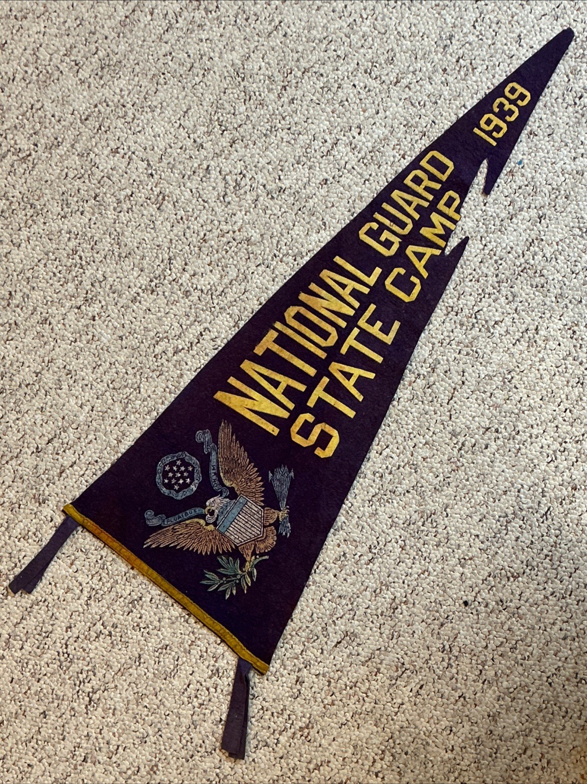 Vintage National Guard State Camp 1939 Pennant WWII Preparation