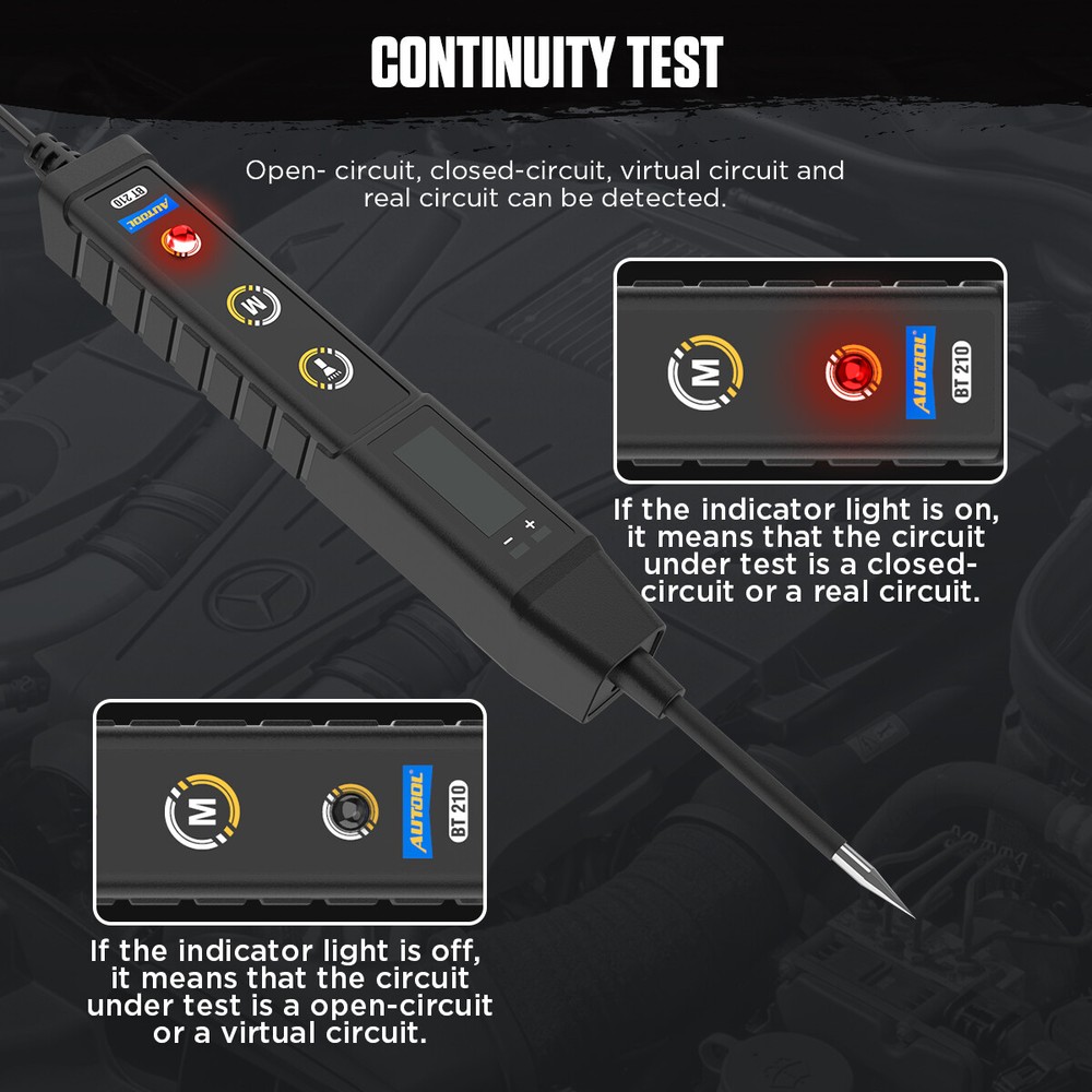 Test Light Digital Car Continuity Voltage Electrical Circuit Tester Probe 9-30V