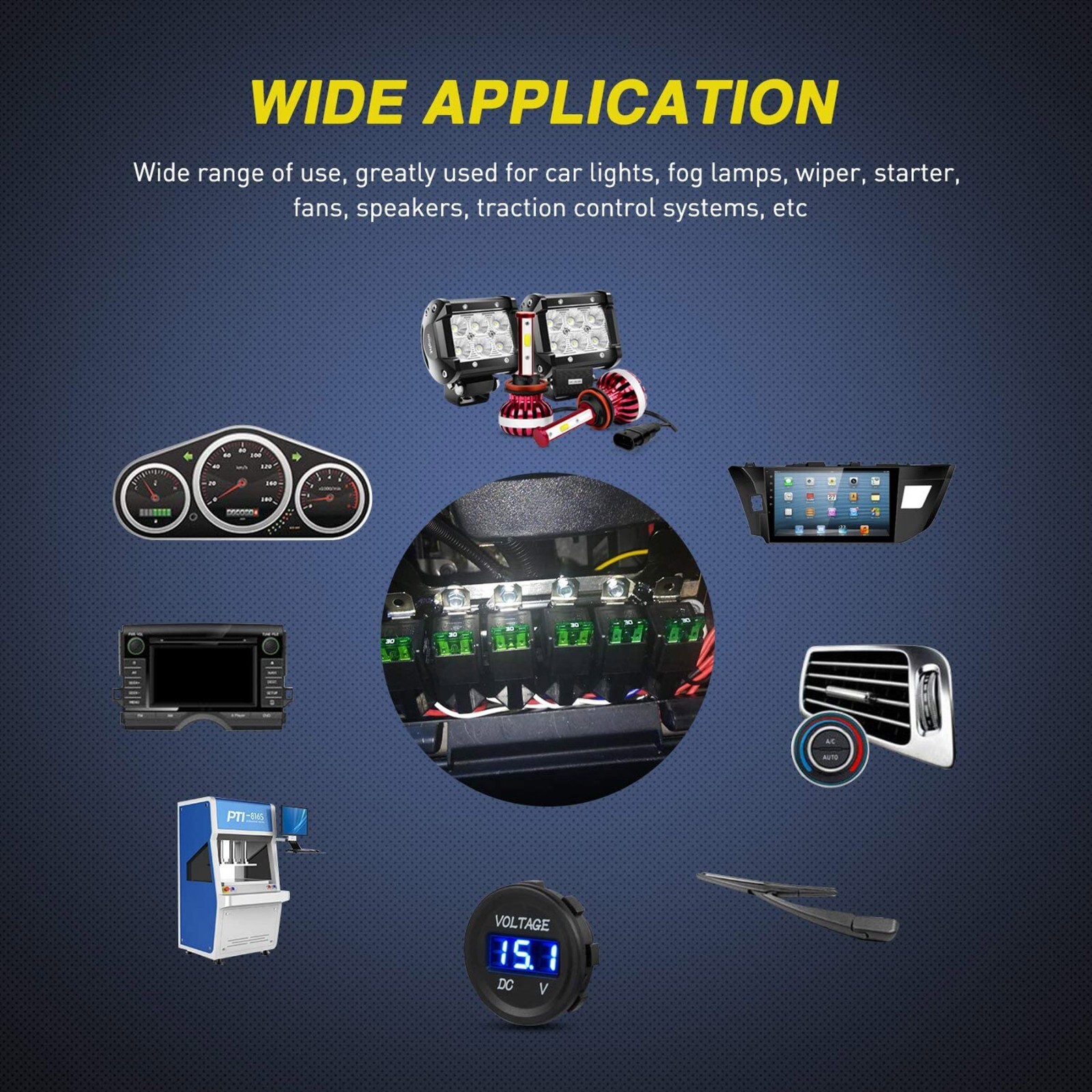 5 Pack Automotive Electrical Relays 12V Fuse Relay Switch Harness 5 Pin SPST Set