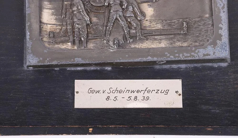 ORIGINAL GERMAN WW2 LUFTWAFFE FLAK CREW PLAQUE