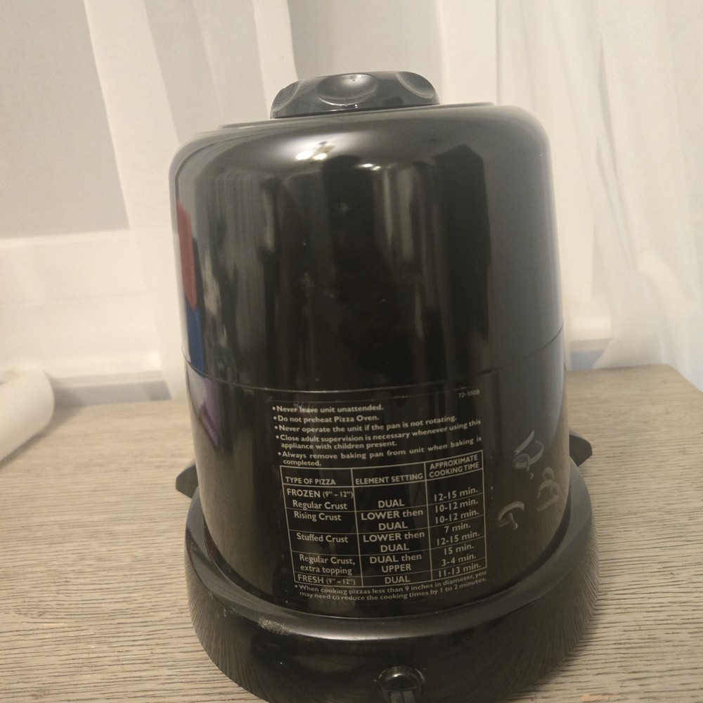 Presto Pizzazz Plus Rotating Pizza Oven Black Model 0343003 Base Unit Only