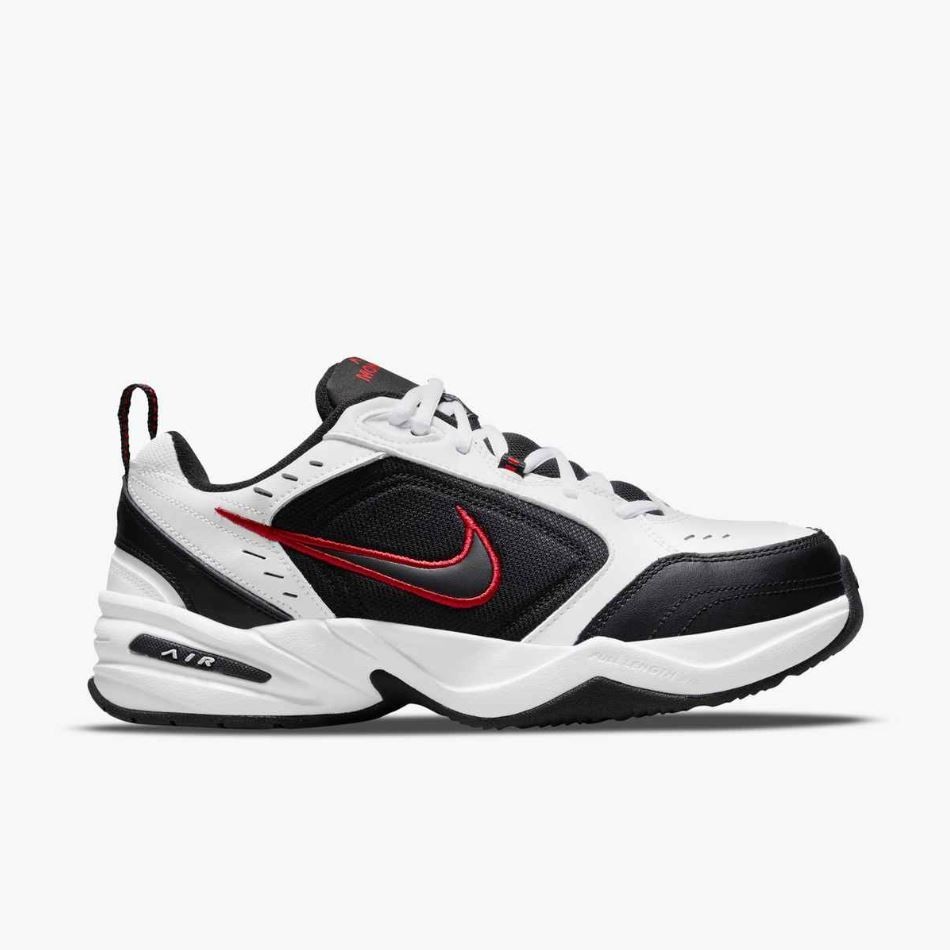 Nike AIR MONARCH IV Men's White Black Red 101 Walking Shoes Medium & WIDE WIDTH