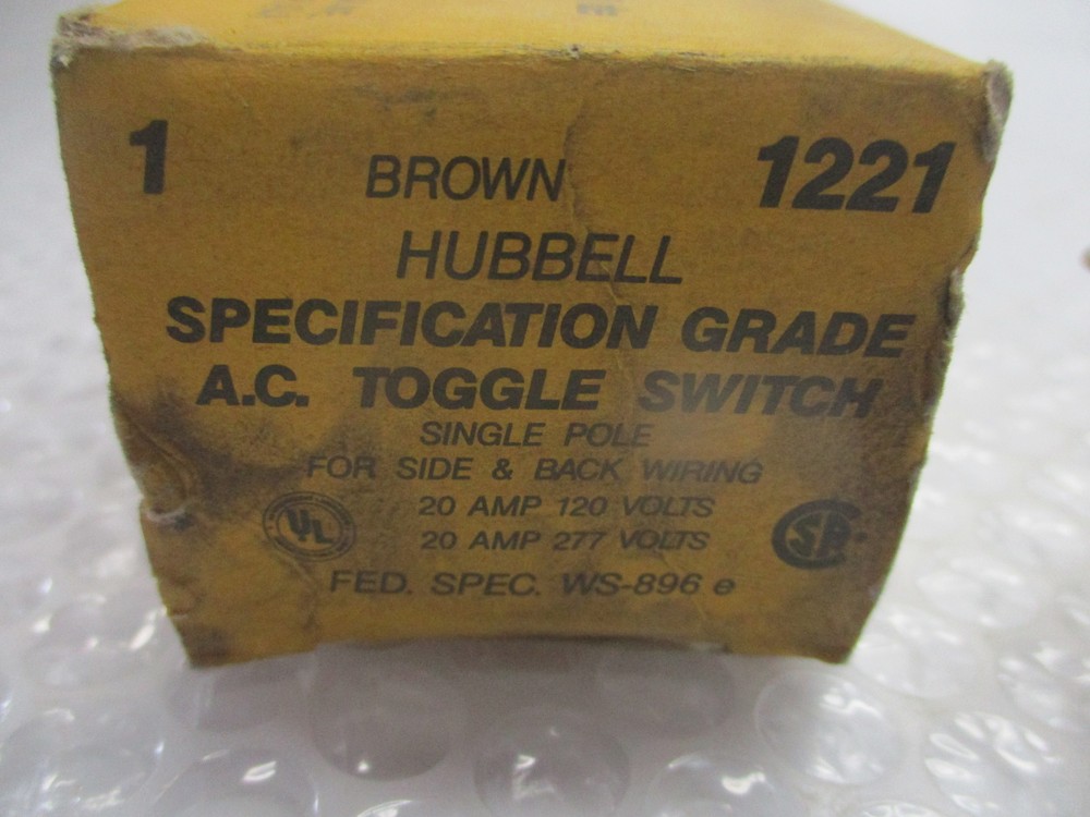 HUBBELL 1221 SWITCH BROWN NSMP